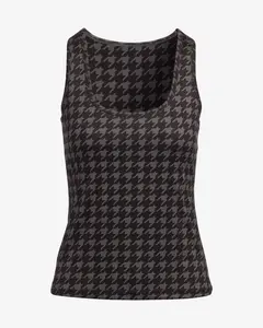 Printed Racerback Sport Tank Graphite Houndstooth