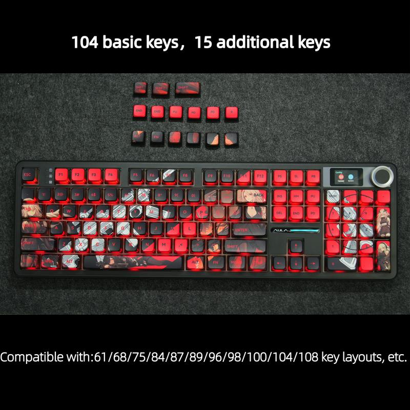 AULA MOA Keycaps 130 Keys, Cute Cloud Puppy Dye-Sub PBT Keycap Set, MX Compatible, 60% 65% 75% TKL 100% Mechanical Keyboards