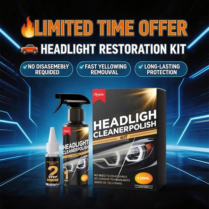 Car Headlight Care Kit, Polishing Restoration Set, Restorer Kit, Daily Renovation Cleaning Agent, Car Detailing Chemicals, Stain Removal, Surface Protection, Clear Finish, Automotive Maintenance Essentials, Detailing Products