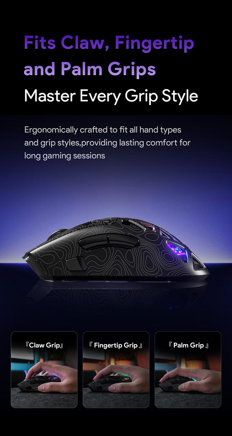 FURYCUBE G11 Tri-Mode Gaming Mouse PAW 3311 2.4G Bluetooth Wired Rechargeable RGB Lighting Optical Sensor for Gaming & Office Accessories Birthday Gifts for BF