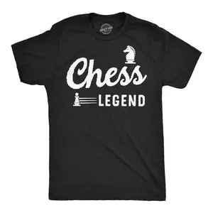 Mens Chess Legend Funny T Shirt Sarcastic Graphic Tee for Men Mens Funny T Shirts Cool Vintage Fashion T-Shirt Gift Classic Menswear Funny Nerd Short Sleeve Novelty Tees for Guys Black -