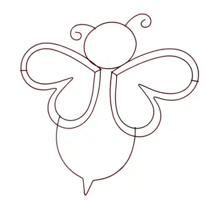 Bee Wire Wreath Frame Metal Craft Form Red Floral Base Spring Door Decor DIY Supply