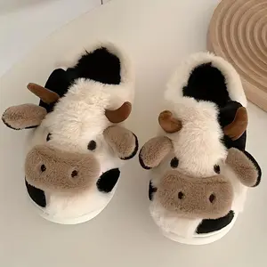 Women Men Cozy Cow Slippers for Indoor Outdoor Slippers Soft Comfort Plush Cute Animal Home Slippers Winter Warm Shoes Springfresh Gift Ideas