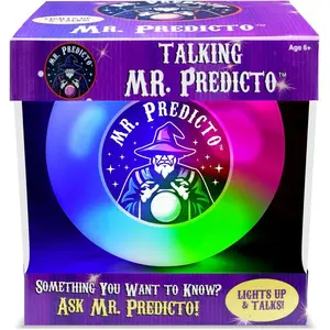 Talking Mr. Predicto Fortune Telling Ball - Ask a Question & He Speaks Your Answer Out Loud - Color Changing Plastic Crystal Ball Toy with 30+ Mystical Responses - Gag Gift for Kids, Teens & Families