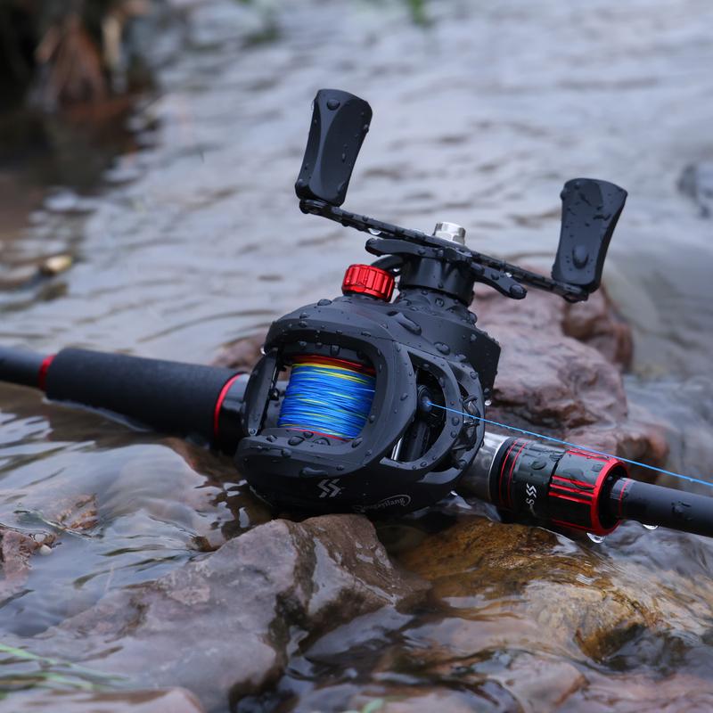 Sougayilang casting rod and reel combo set, featuring an IM6 carbon two-piece rod blank, stainless steel guides with ceramic inserts, ergonomic EVA handle and butt, available in split or one-piece rear handle designs, and six models to choose from. Sougayilang casting rod and reel combo set, featuring an IM6 carbon two-piece rod blank, stainless steel guides with ceramic inserts, ergonomic EVA handle and butt, available in split or one-piece rear handle designs, and six models to choose from.