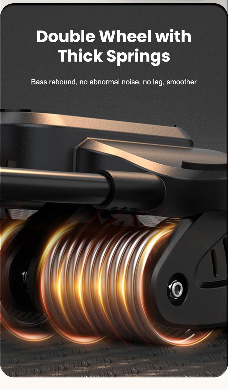 Abdominal Exercise Machine Ab Roller 4-Wheels with Elbow Support Automatic Rebound Abdominal Wheel Abs Workout Equipment for Core Workout Deals for You