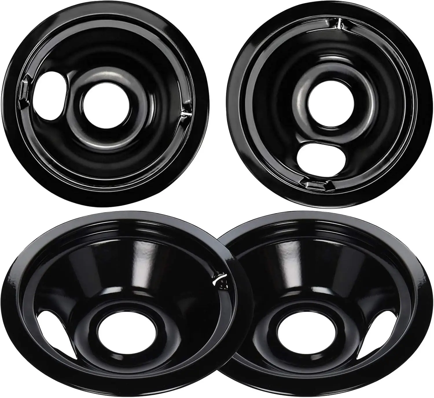 ApplianceMates Black Range Burner Drip Pans Replacement for GE Hotpoint Electric Stoves & Kitchen Appliances - 2 x 8" WB31M19, 2 x 6" WB31M20 Set,back to school,back to school haul
