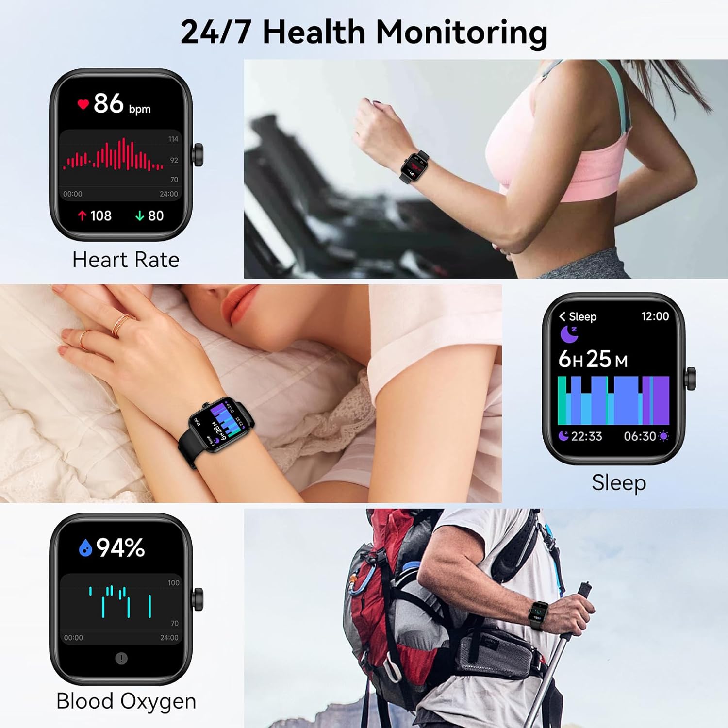 2026 New Multi-functional Smartwatch,﻿Touch Screen Watch,Smart wearables,Advanced Outdoor Fitness Smartwatch,Bluetooth Call  HD Screen,Dynamic Dials Messages Push 100+ Sports Modes, High Battery Life,Daily Heart Rate & Sleep Monitor,NewYear Gift,Black