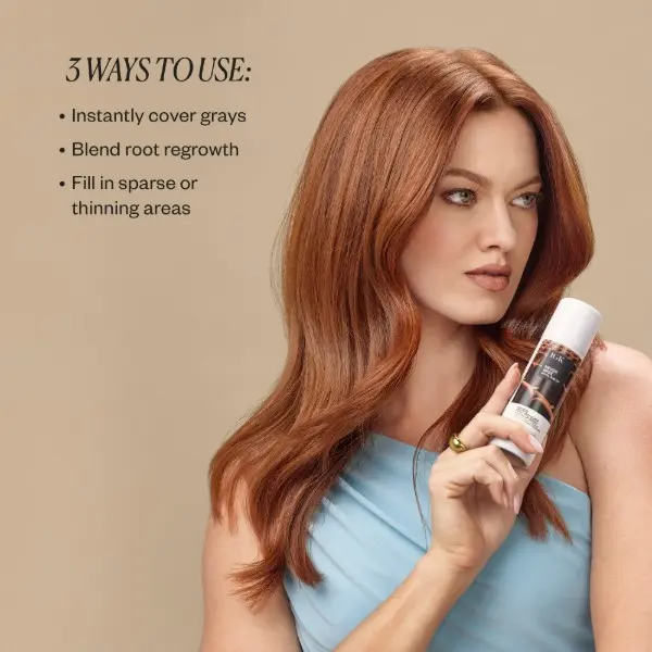 IGK Never Miss Root and Scalp Touch-Up Spray for Gray Coverage – Black Hair Color, Sweat-Resistant, Waterproof, Natural-Looking Root Concealer, 2.0 oz
