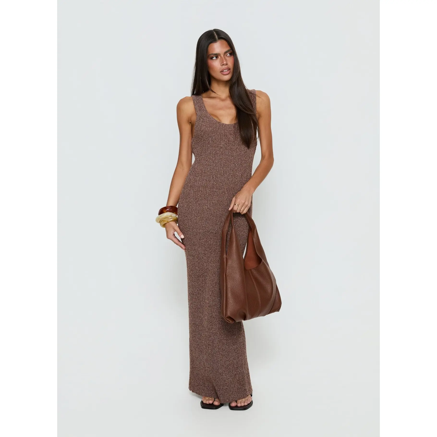 Imirisa Scoop Knit Maxi Dress Mocha