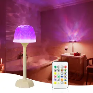 VKK RGB Spa Shower Light, 2400mAh Rechargeable, 12H Battery Life, Waterproof Ambient Light with Remote & Touch Control for Bathroom, Living Room and Bedroom, Valentine’s & Christmas Gift