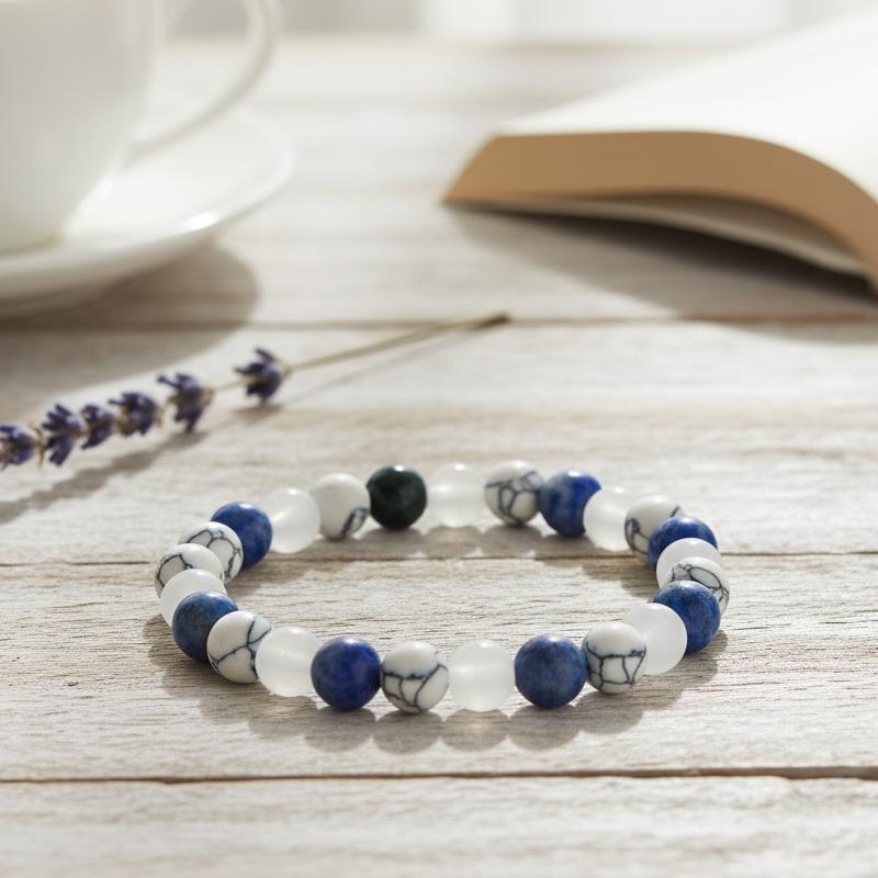 1PC Stone Beaded Bracelet – 8 mm Stretchy Crystal Bracelets for Men and Women, Fashion Accessory for Spiritual Healing & Energy Balancing Christmas Gift for Her