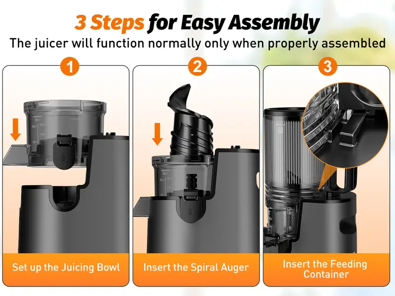 LQZ 350W Cold Press Juicer - Slow Masticating, 5.4 Inch Feed Chute, High Juice Yield, Easy Clean, 55rpm Technology for Whole Fruits & Veggies,Whole Vertical Juicer#backtoschool#sohochic