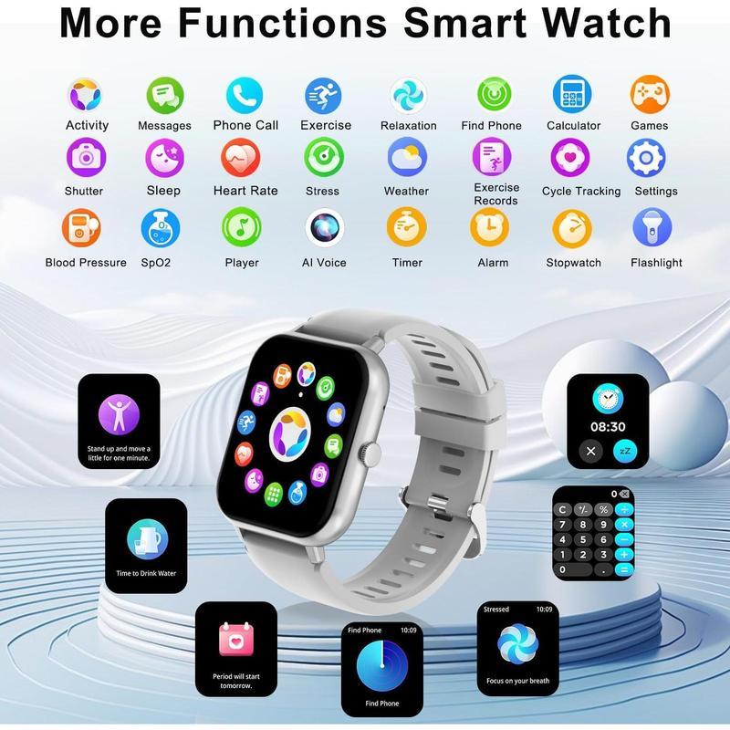 [Valentine's Day] Tukio 1.69'' Touch Screen Smartwatch with Fitness Tracker Sleep Monitor Pedometer Stopwatch for Fitness Enthusiasts Holiday Gift Wearable Device