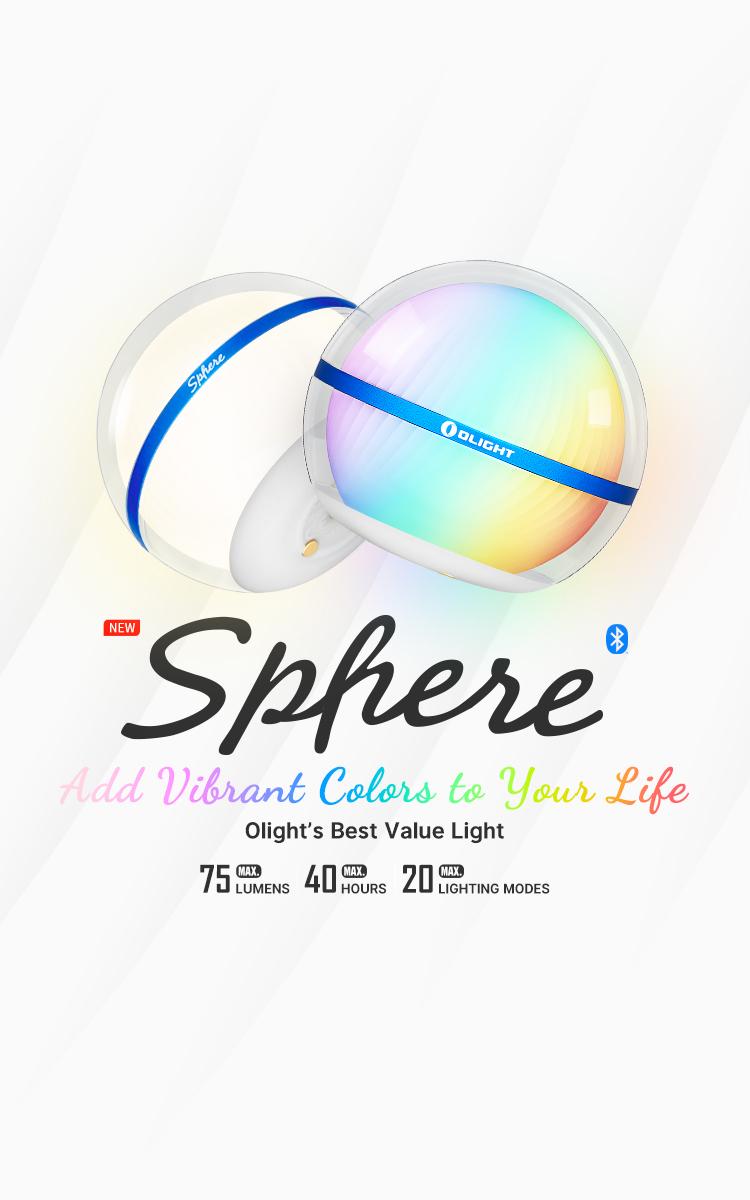 OLIGHT Sphere Smart Night Light, 75 lumens Stepless Dimming Table Lamp, Remotely APP Control, Rechargeable Ambient Light