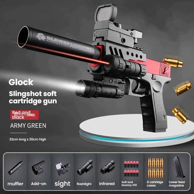 2026 Viral Glock & 1911 Shell-Ejecting Soft Bullet Toy Gun | Manual Blaster Pistol Model | Fun Collectible Hobby Toy for Kids | Safe Launch Play  Kids Collectible Hobby Toy Realistic Pistol Model | Kids Collectible Hobby Gun Toy