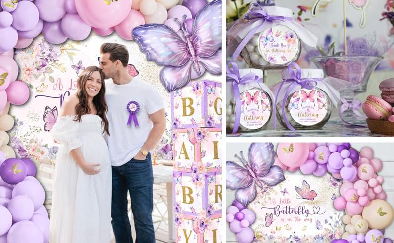 Pink & Purple Butterfly Baby Shower Party Decor