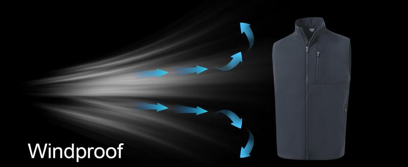 MAELREG Men’s Windproof Softshell Vest Lightweight Stretch Sleeveless Jacket with Zip Pockets Warm Durable Outdoor Sports Golf Vest