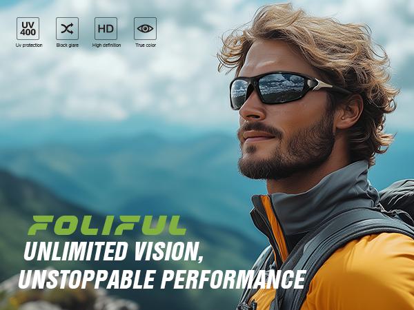 3 Pack Polarized Sports Sunglasses for Men, Sunglasses Wrap Around UV400 Protection for Cycling Fishing Driving