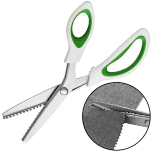 Pinking Shears,9” Zig Zag Scissors for Fabric，Pinking Shears Scissors for Fabric Cutting，Professional Handheld Dressmaking，Great for Many Kinds of Sewing Fabrics Leather and Craft Paper