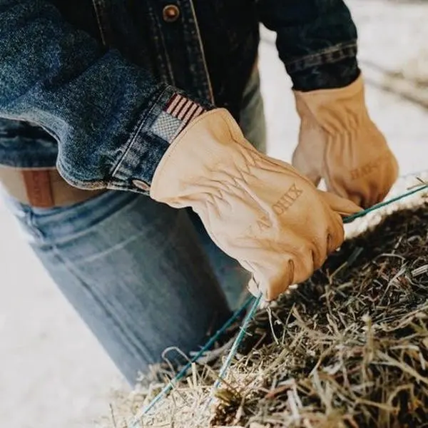 Hay Chix Leather Chore Gloves