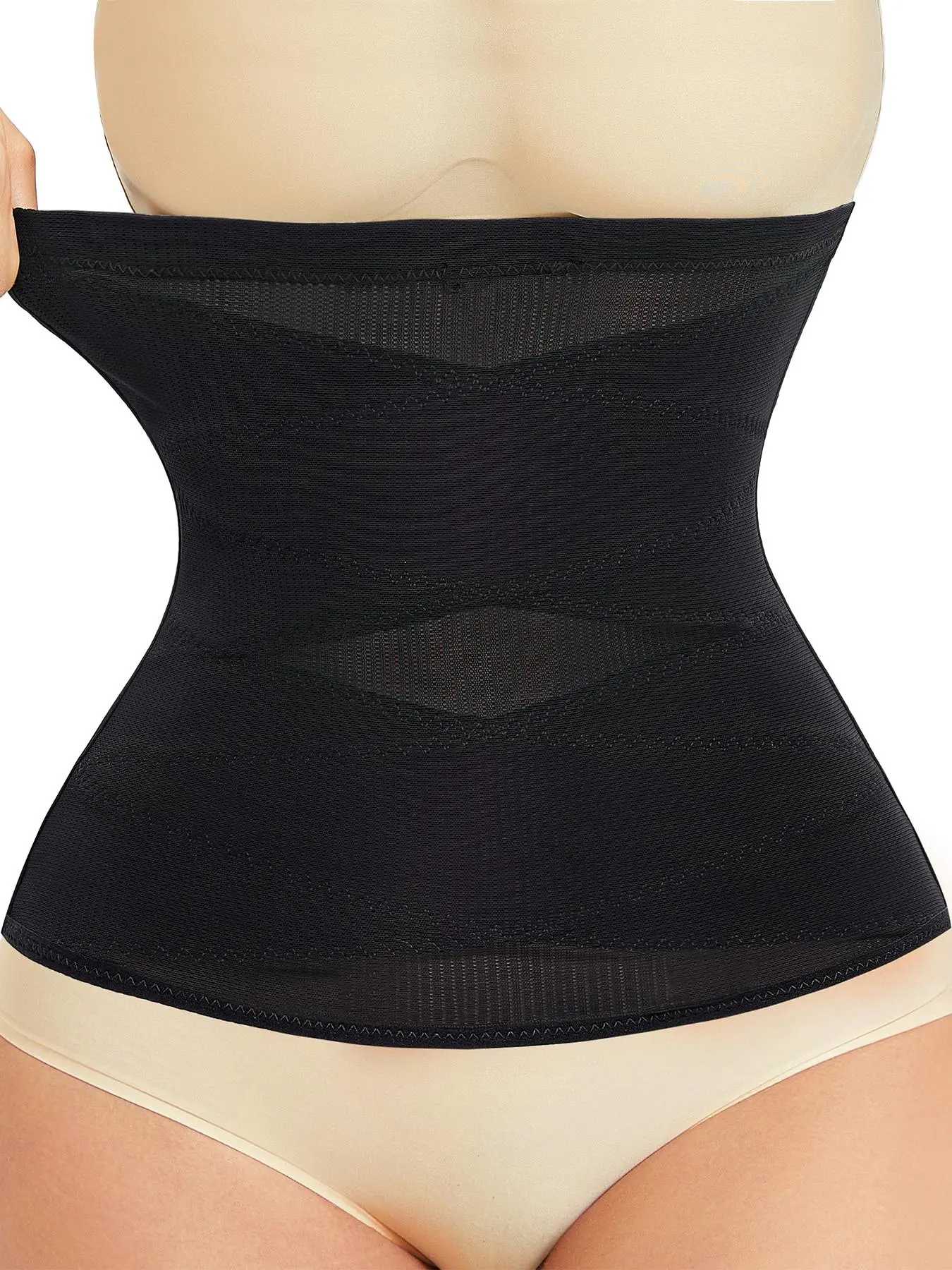 Women's Solid Color High Stretch Casual Waist Trainer, Breathable Comfortable Tummy Control Belly Binder Shaper, Waist Cincher for Women Post Op Shapewear, Casual Comfy Shaper