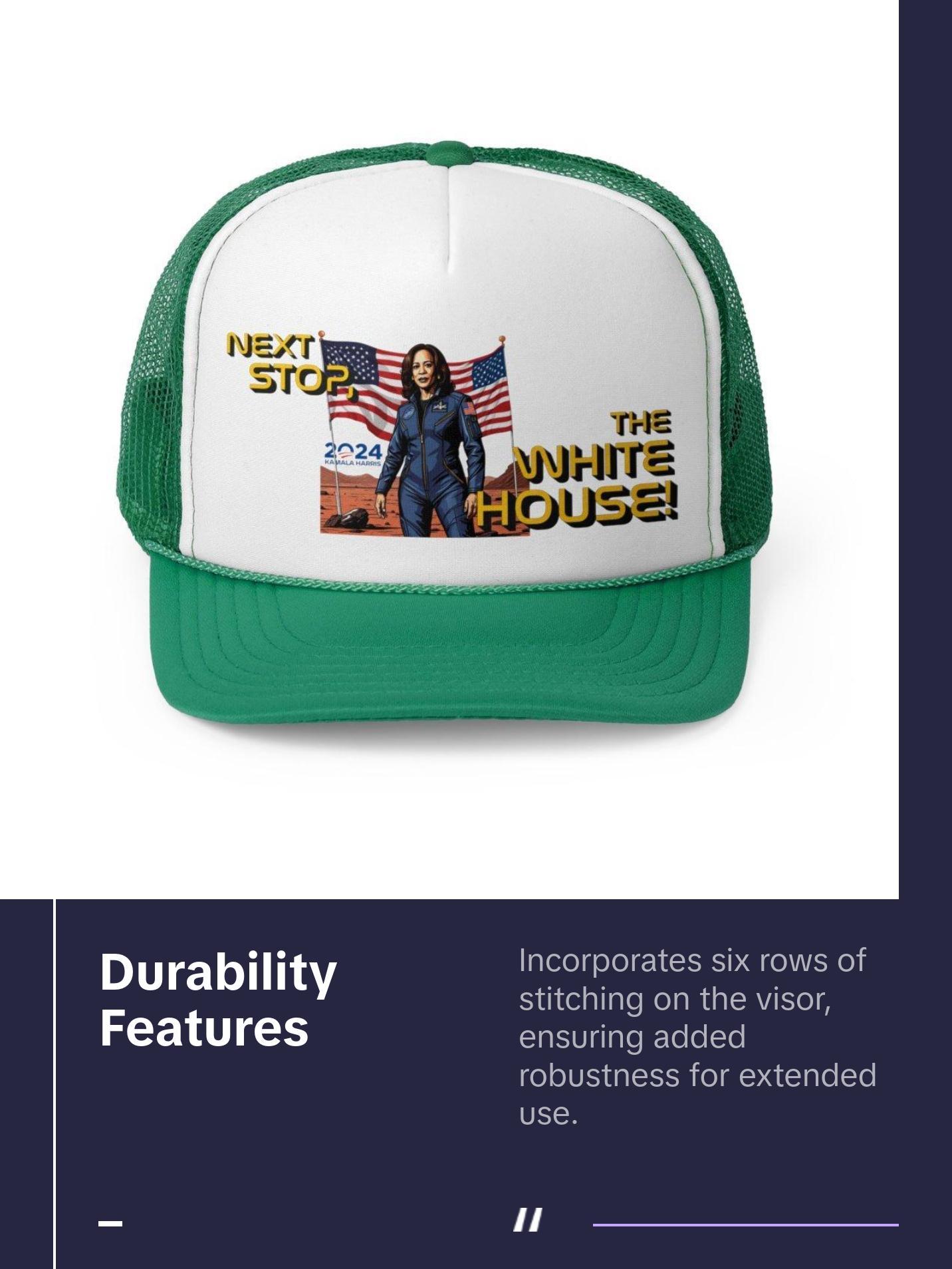 Kamala Harris "Next Stop, The White House!" Astronaut Trucker Hat - Political Campaign Cap