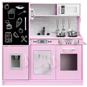 Best Choice Products Pretend Play Kitchen Wooden Toy Set for Kids w/ Telephone, Utensils, Oven, Microwave Best Choice Products Pretend Play Kitchen Wooden Toy Set for Kids w/ Telephone, Utensils, Oven, Microwave