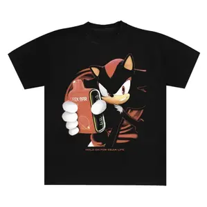 Hold On For Dear Life T-Shirt, Shadow the Hedgehog Shirt, Sonic Shirt, Unisex Graphic Tees Gothic Grunge Y2k Emo Scene Amity Affliction Style Clothes, Unisex Cotton Crewneck T-Shirt Menswear Womenswear Streetwear Top