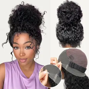 360 Curly Wave Lace Front Wigs Human Hair Pre Plucked Culy Full Lace Human Hair Wigs For Black Women Glueless 360 Deep Curly HD Lace Front Glueless Wig Natural Color (32 Inch)