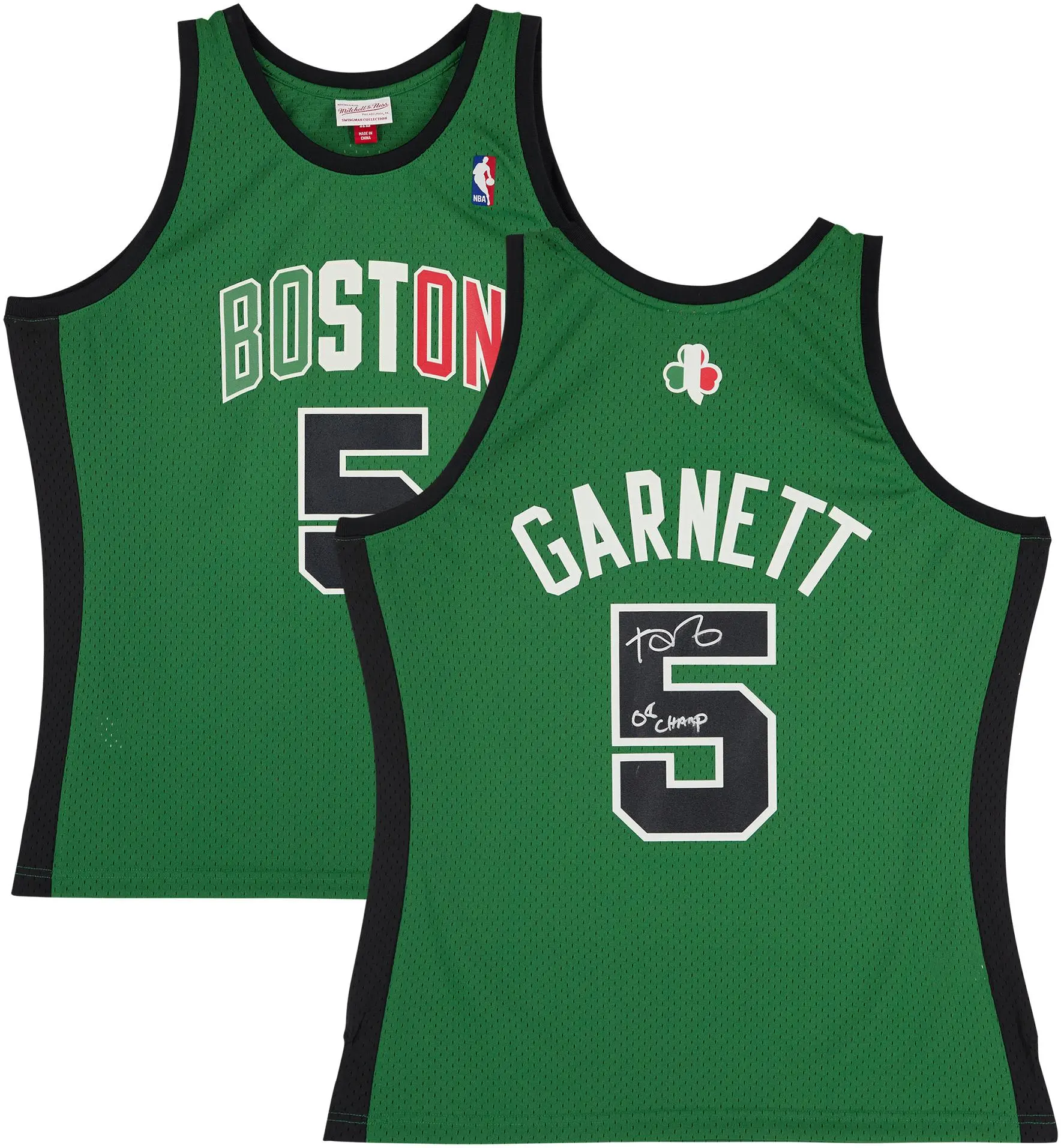Kevin Garnett Boston Celtics Autographed Mitchell & Ness Green 2007-08 Italy Swingman Jersey with "08 NBA Champ" Inscription - Fanatics Authentic Certified