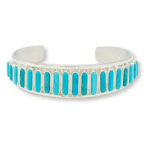 Mine Finds by Jay King Peruvian Turquoise 19-Stone Cuff Bracelet