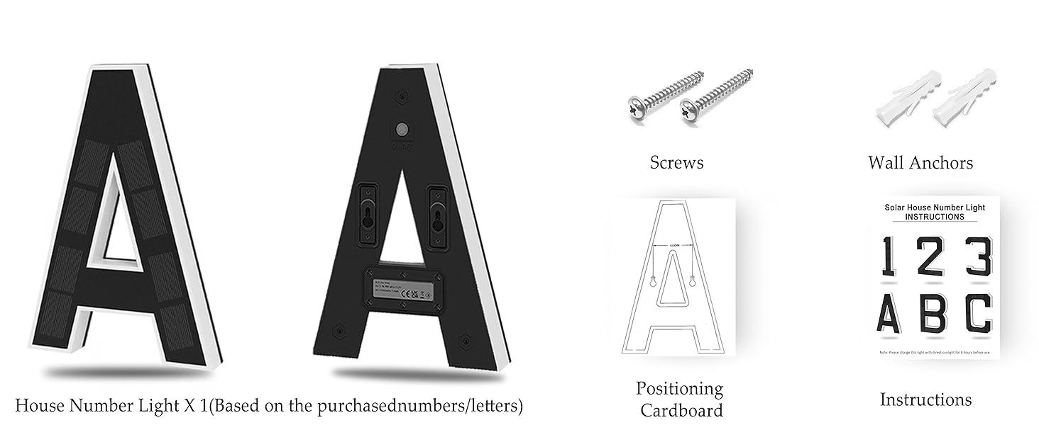 ISUNMEA Solar Lighted 9 Inch LED Address Numbers Signs - Waterproof Outdoor Design for Homes, Modern Look, Ideal for Various Environments,Modern Farmhouse Illuminated Sign