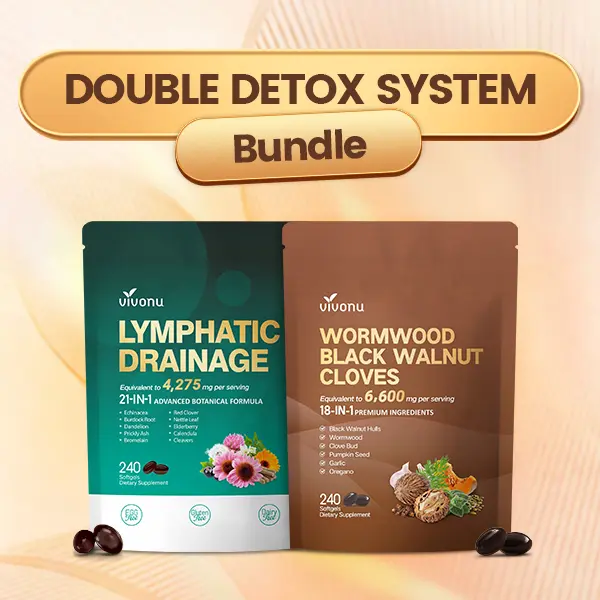 VivoNu Metabolism & Lymphatic Support Combo | Wormwood Black Walnut Cloves + Lymphatic Support | Supports Energy, Circulation & Daily Wellness | 480 Capsules mothersdaygift SummerVibes