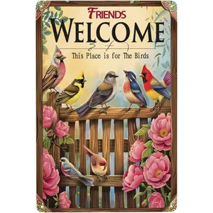 8''x12'' Vintage Metal Sign – "This Place is for The Birds" – Retro Tin Art Plaque for Bedroom, Kitchen, Garden, Pub, Club, and Coffee Shop Decor