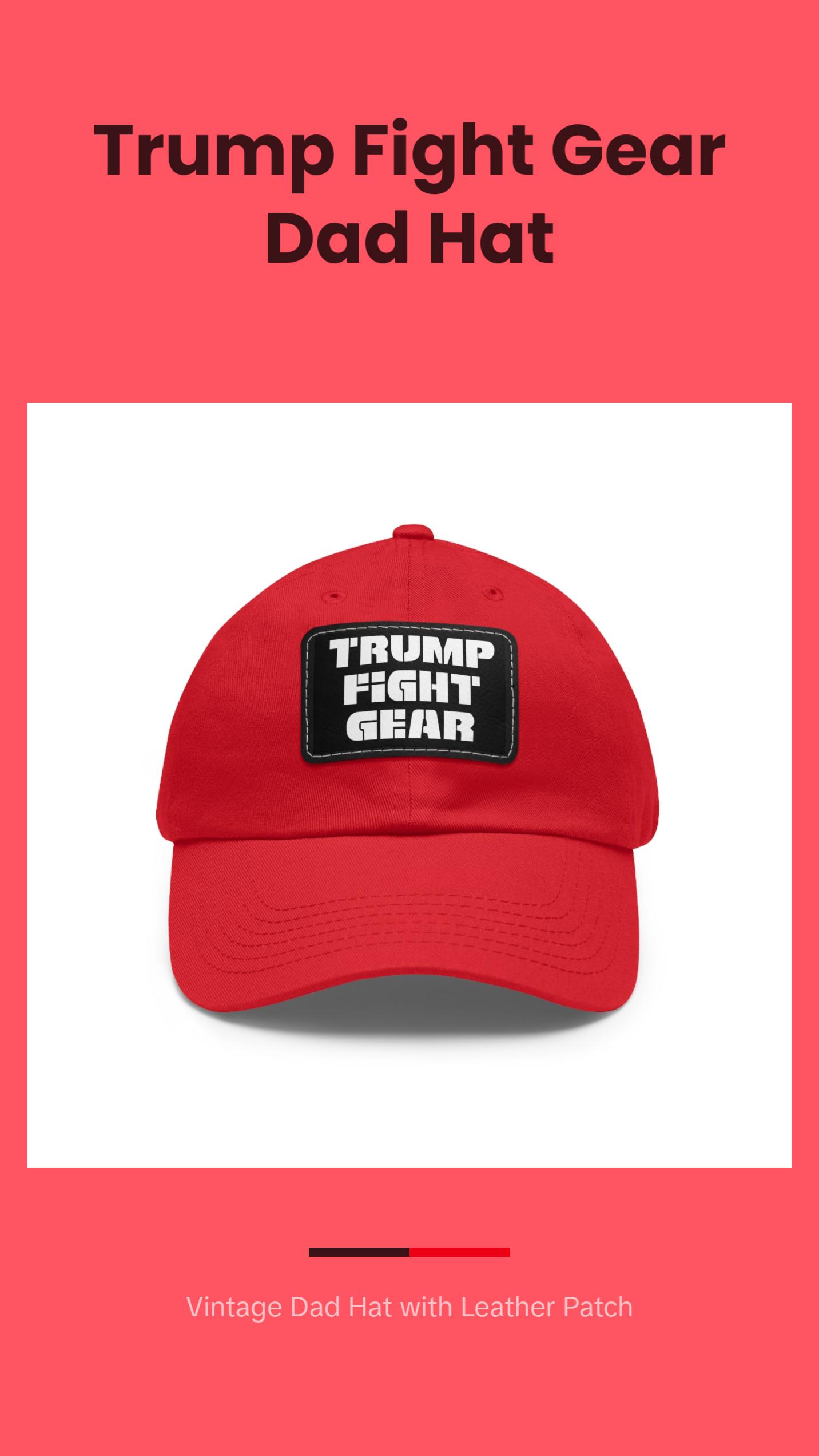 TRUMP FIGHT GEAR Dad Hat with Leather Patch #2