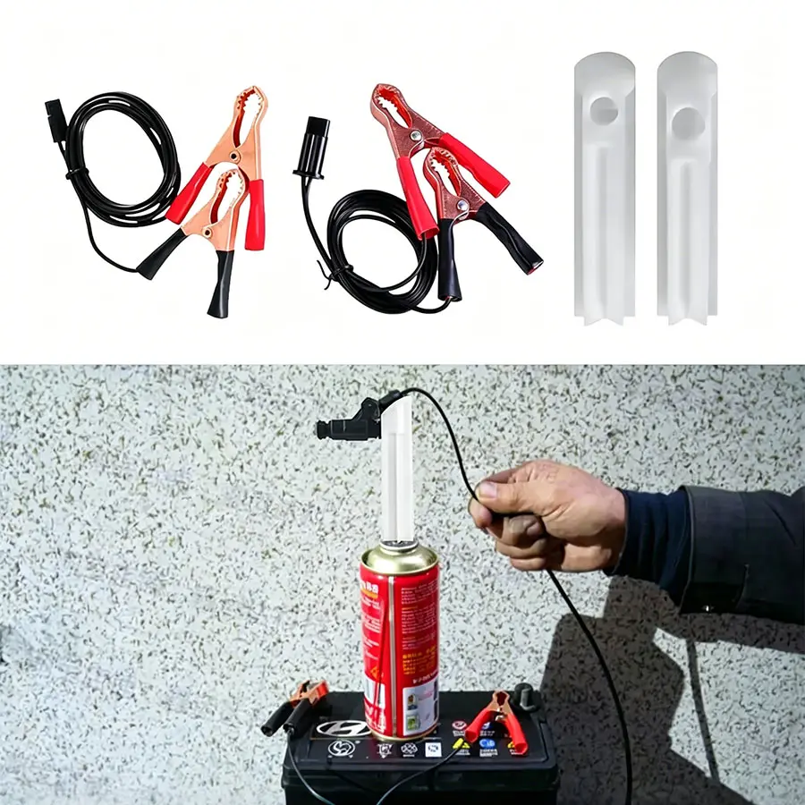 4PCS Universal Fuel Injector Cleaner Kit - DIY Car Fuel Nozzle Flush Cleaner Adapter & Cleaning Tool Set with Test Leads, Compatible with Fuel Pump Pressure Testers