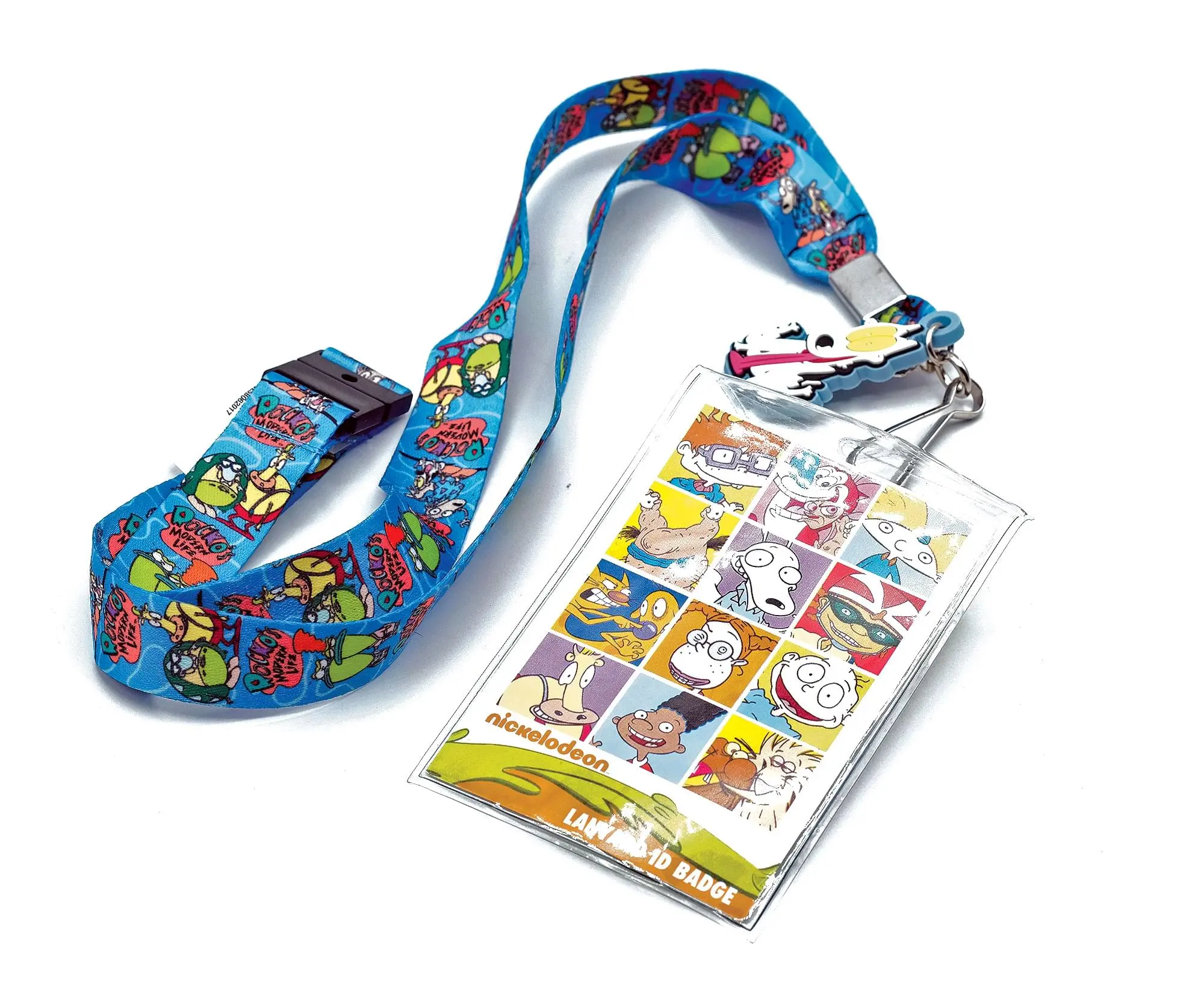 Unisex Nickelodeon Rocko's Modern Life Lanyard - Wear Around Neck Fashion Accessory with ID Badge Holder and Removable Charm, Lanyard With Id Badge Holder, All Ages, Rocco's Modern Life Lanyard