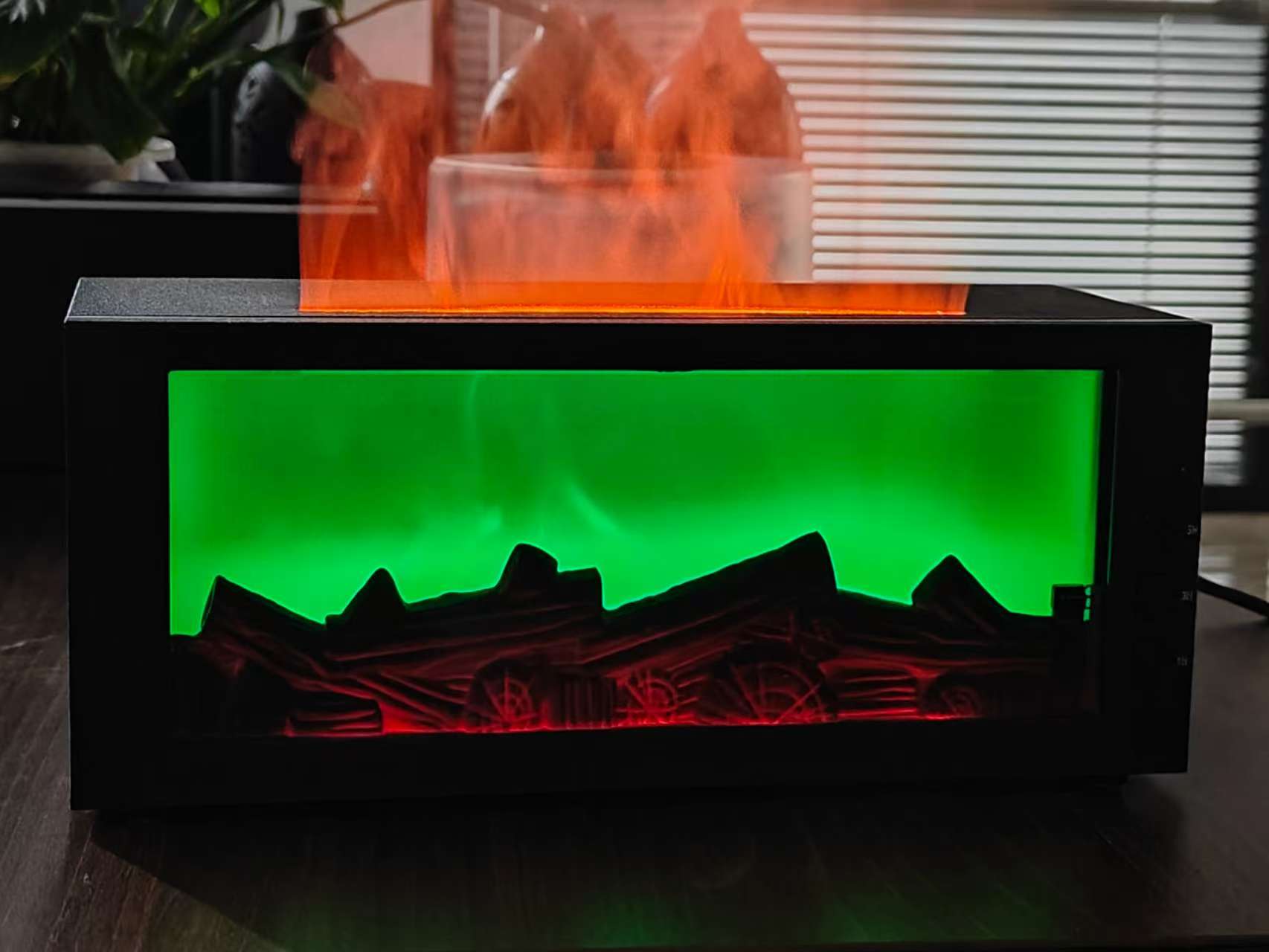 Upgraded Fireplace   7-Color LED Flame Effect, 300ml Large Capacity, Remote & Timer for Relaxing Aromatherapy in Home, Bedroom, or Office humidifier cool mist desktop aroma  deal Happiness Essential oil diffuser Durable Cactus Mini Cleaning Brush Set hvac