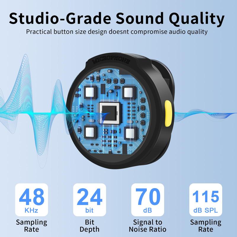 2 Pack Wireless Lavalier Microphone for iPhone15 16, Android, USB C, ipad with Adapter Included, Noise Cancellation Mini Lapel Mic for YouTube, Recording, Vlog, Facebook Live Streaming