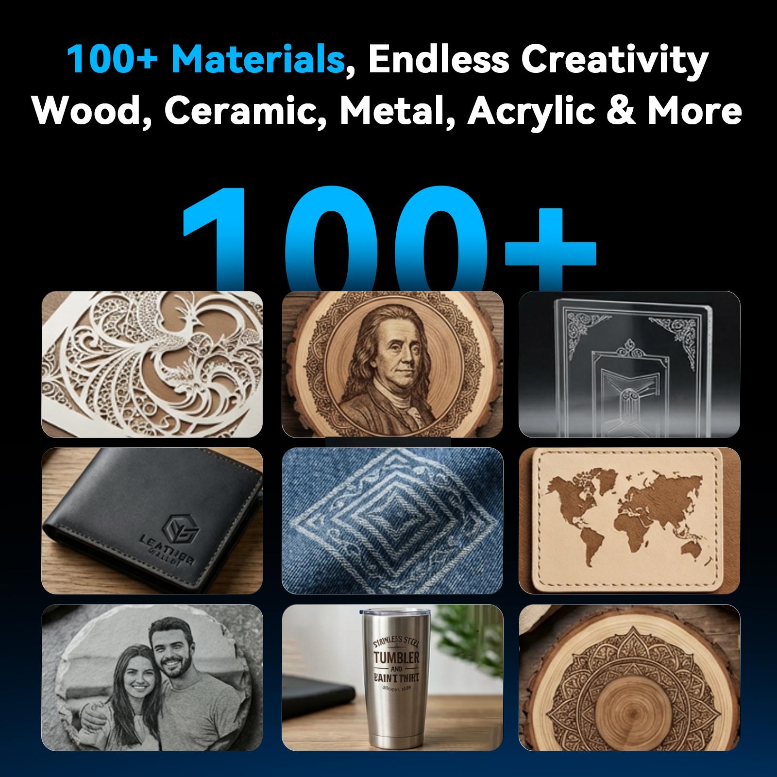 ARTILUME T1 Laser Engraver, Portable & Foldable Laser Engraver and Cutter Machine, 0.01mm Precision, Large Working Area 150×200mm for Wood, Leather, Acrylic, Ideal for Beginners & Small Businesses