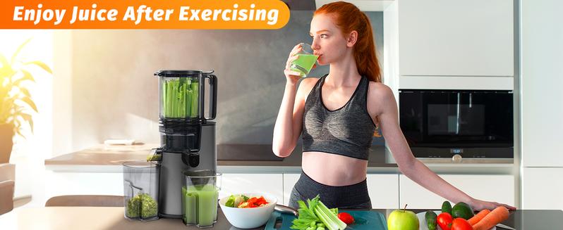 Cold Press Juicer,medium-Sized Slow Masticating Machine with 5.3" Large Bore Feed Chute for Whole Fruits&Vegetables,350W Juice Extractor,Easy to Clean #TikTokShopBlackFriday