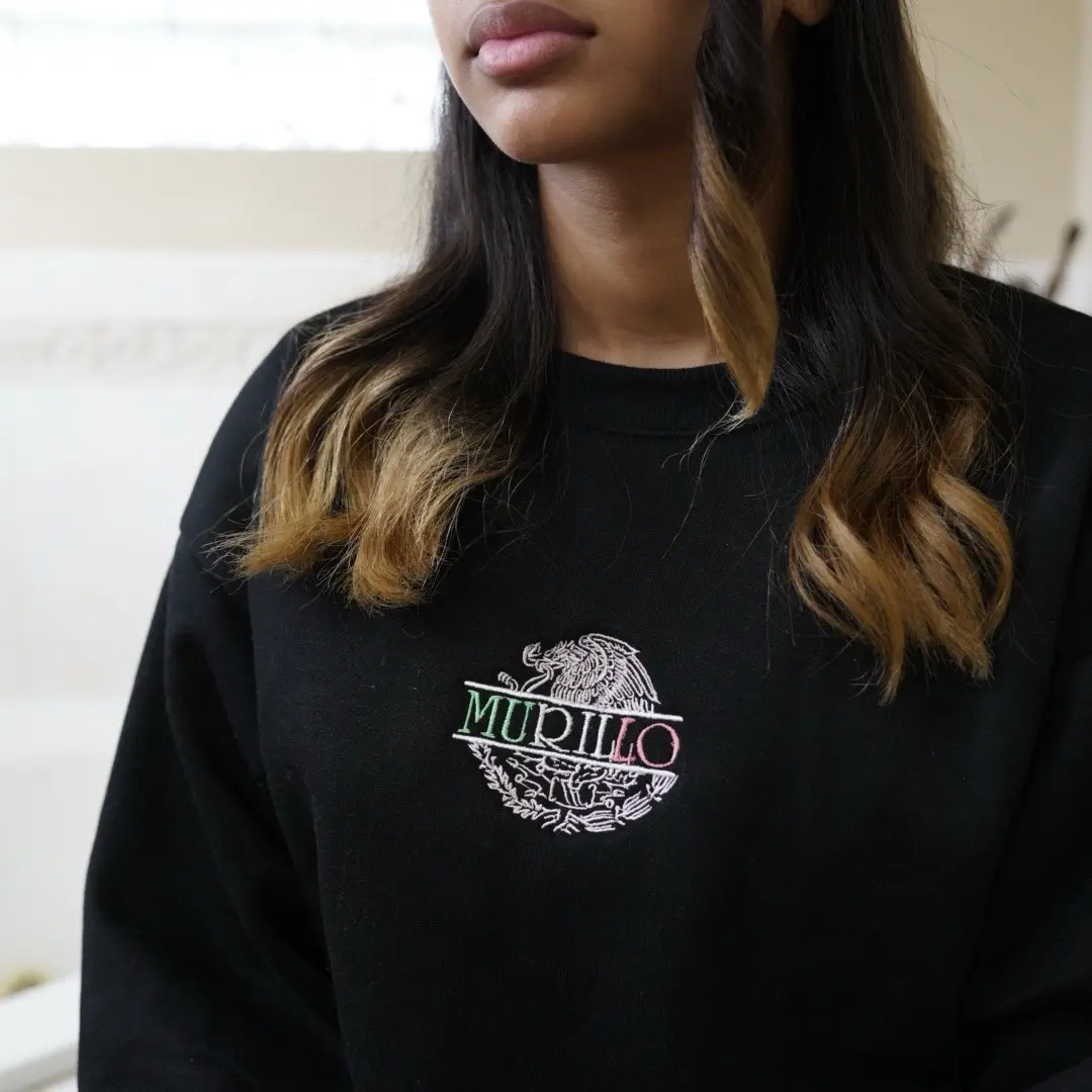 Custom Name Mexican Eagle Embroidered Sweatshirt for Women