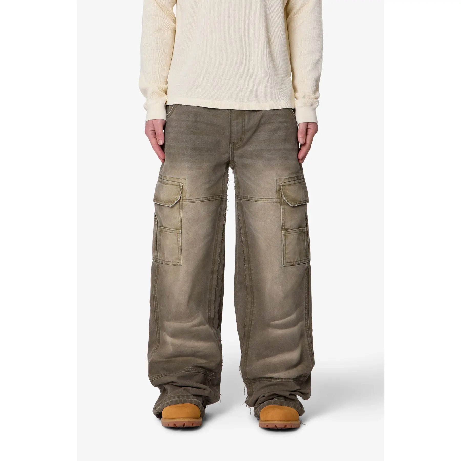 mnml Double Knee Cargo Pants - Olive
