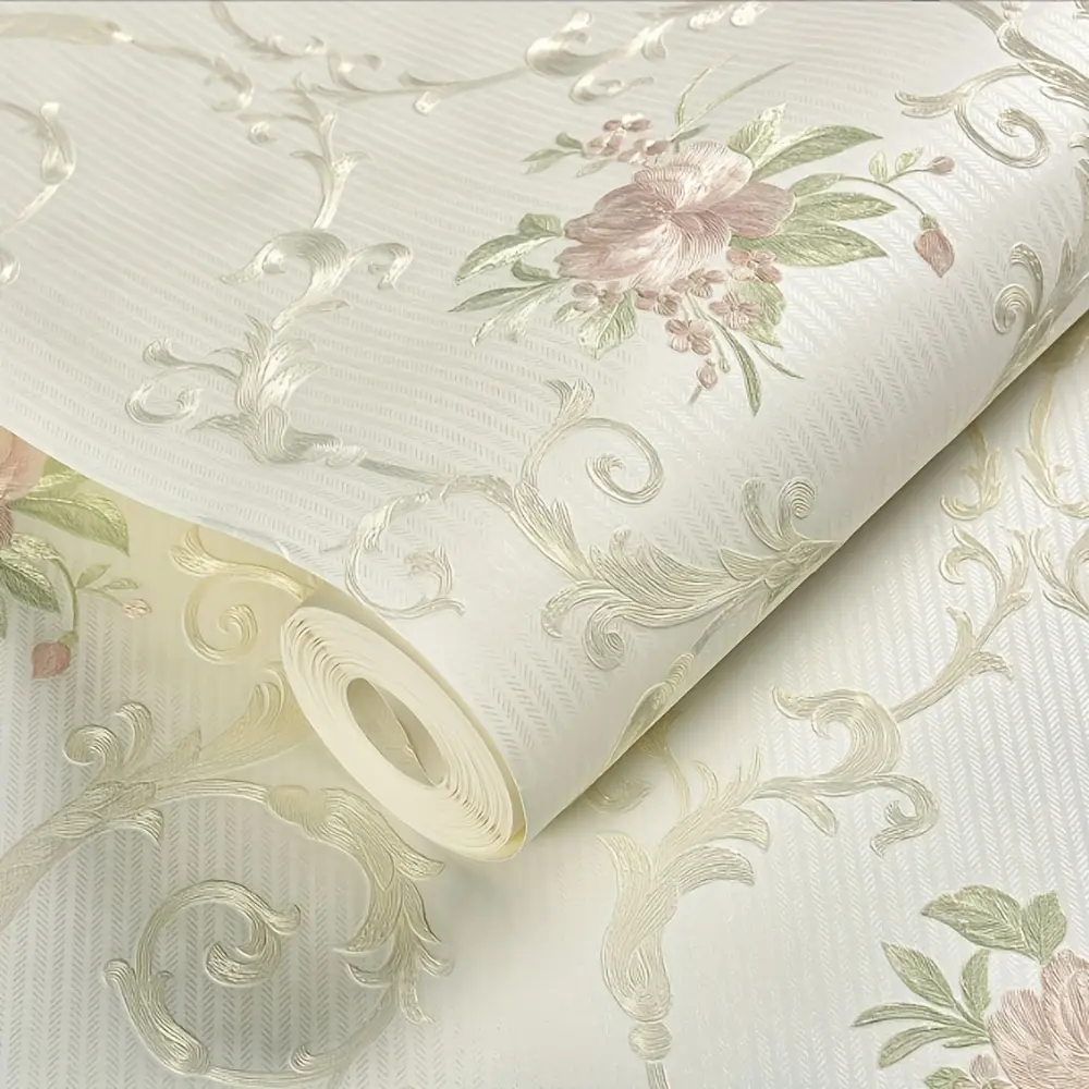 Floral Pattern Wallpaper, Vintage Self Adhesive Wallpaper, Peel And Stick Wallpaper, Removable Wall Sticker, Decorative Wallpaper, Wall Decor for Home Living Room Bedroom