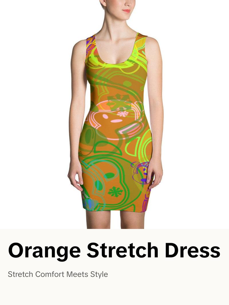 Rooted Khaos Orange Cut & Sew Dress