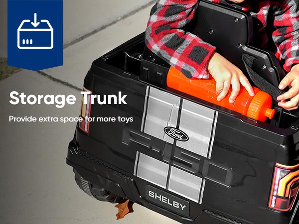 Hikiddo Kids Ride on Car Licensed Ford-Shelby F-150 24V Electric Car Toys for Kids Toddlers w Remote 400W Motor with Bluetooth Music Player Storage Trunk & Three Point Safety Belt Hikiddo Kids Ride on Car Licensed Ford-Shelby F-150 24V Electric Car Toys for Kids Toddlers w Remote 400W Motor with Bluetooth Music Player Storage Trunk & Three Point Safety Belt