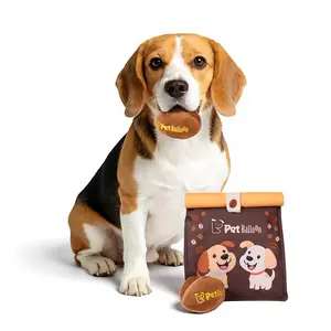 Pet Balloon Dog Squeak Toys Coffee Bean Design Tri-Color Crackle Pack with Crinkle Treat Bag for Small & Medium Breeds Durable Snuffle Treat-Hiding Dog Toys