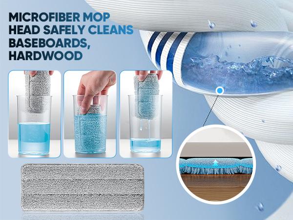 [ Valentine's Day gifts ] Saker Mop and Bucket Set with Dryer for Floor & Wall Cleaning, Adjustable Handle, 3 Washable Microfiber Pads, Hygienic Dual-Bucket System, Kitchen Essential