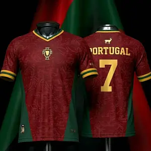Portugal Soccer Jersey Number 7 - Retro Red and Green Soccer Shirt - 90s Bootleg Sportswear Tee, Game Day Apparel, The Big Tournament 2026 Inspired